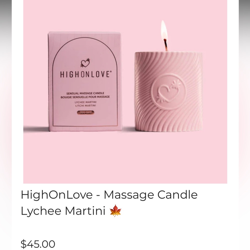 High On Love Sensual Massage Candle Pink Lychee Martini